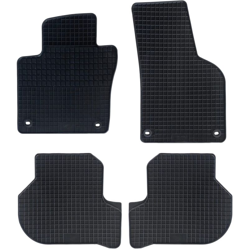foto del prodotto lupex shop set da 4 tappetini in gomma per auto compatibili per golf 5, adatto a tutte le stagioni, nero, sagomati anteriori e posteriori mod.