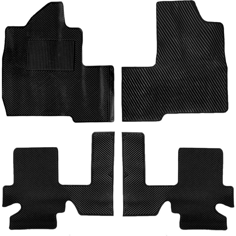 foto del prodotto lupex shop set da 4 tappetini in gomma per auto compatibili per multipla, adatto a tutte le stagioni, nero, sagomati anteriori e posteriori ka8493