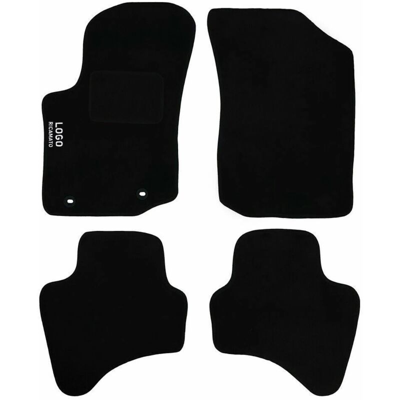 foto del prodotto lupex shop tappetini auto compatibili per aygo del 2014 con 2 clip di fissaggio, in moquette nera, anteriori e posteriori