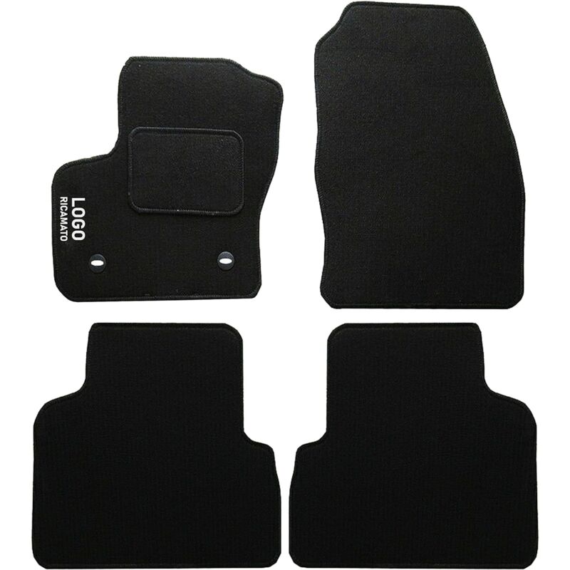 foto del prodotto lupex shop tappetini auto compatibili per c max seconda serie con 2 clip di fissaggio, in moquette nera, anteriori e posteriori