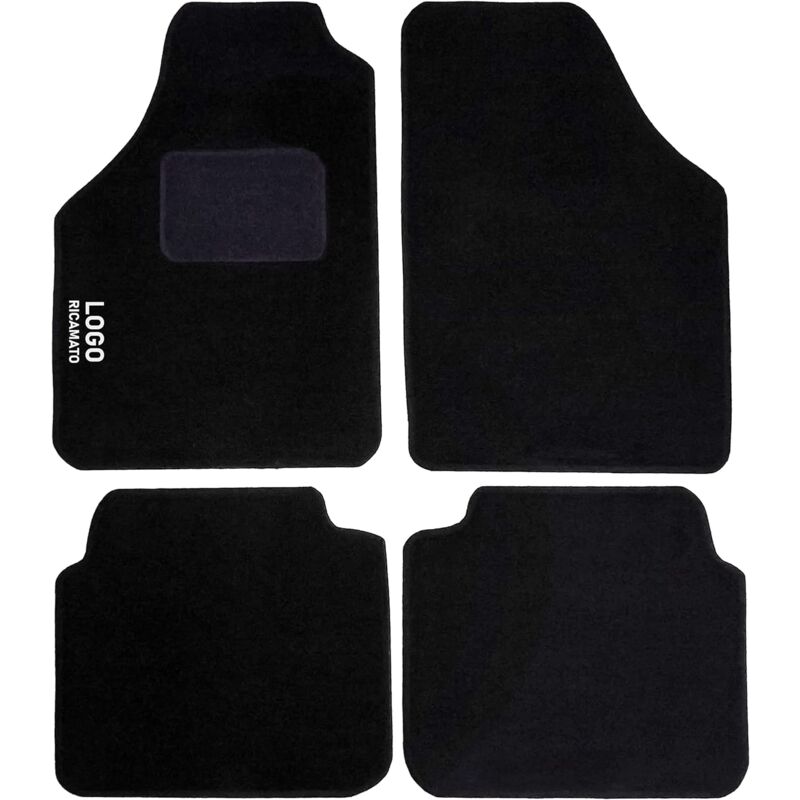 foto del prodotto lupex shop tappetini auto compatibili per musa , in moquette nera, anteriori e posteriori