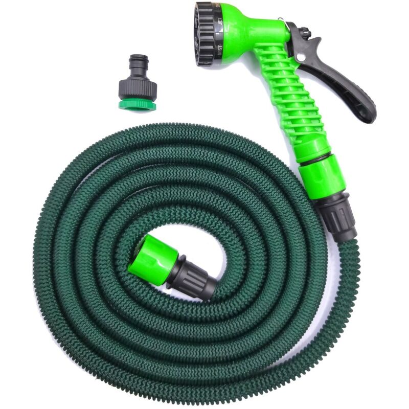 foto del prodotto lupex shop tubo da giardino, 7 funzioni, espandibile telescopico con pistola, ultra resistente in poliestere durable hose, dimensioni da 2,5mt