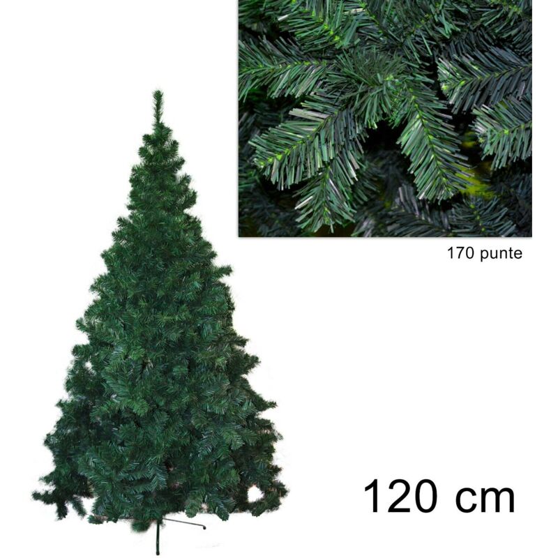 foto del prodotto lupexshop - lupex shop - albero di natale pino della norvegia verde folto, 170 punte, in pcv, interno ed esterno, dimensione 120cm cod. 9133