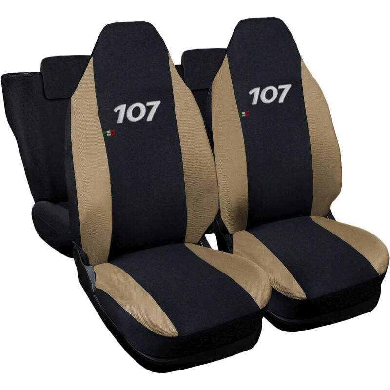 foto del prodotto lupexshop lupex shop coprisedili auto compatibili per 107, made in italy, set di copri sedili anteriori e posteriori con copri poggiatesta