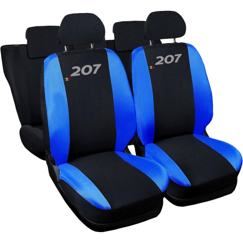 foto del prodotto lupexshop lupex shop coprisedili auto compatibili per 207, made in italy, set di copri sedili anteriori e posteriori con copri poggiatesta