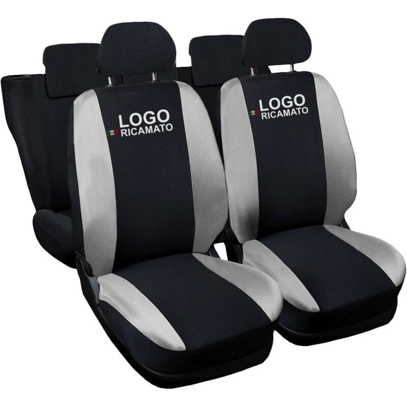 foto del prodotto lupexshop lupex shop coprisedili auto compatibili per clio, made in italy, set anteriori e posteriori, copri poggiatesta incluso, tessuto