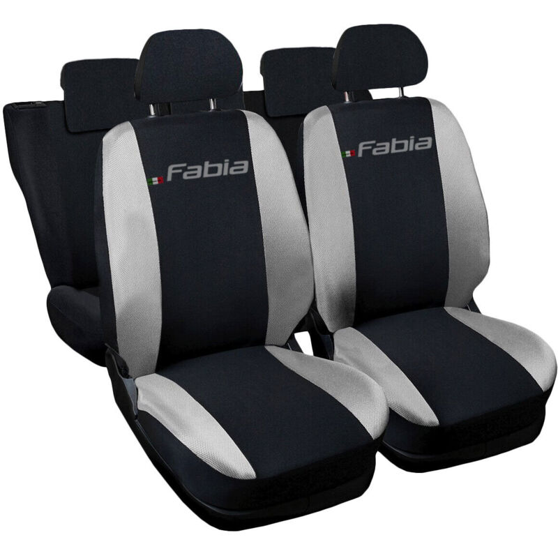 foto del prodotto lupexshop lupex shop coprisedili auto compatibili per fabia, made in italy, anteriori e posteriori con copri poggiatesta incluso, tessuto