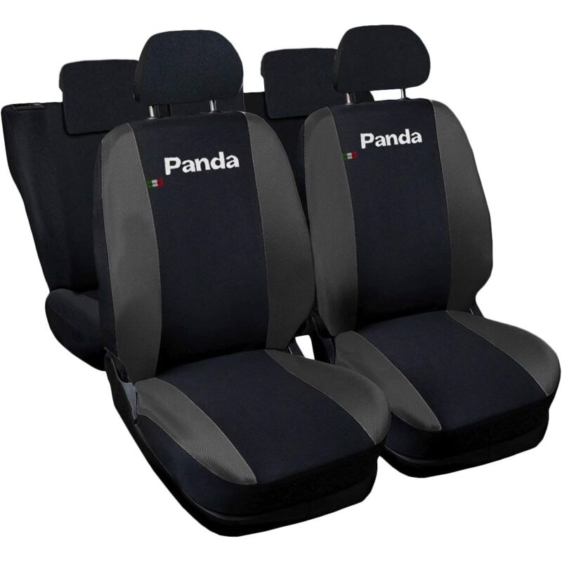 foto del prodotto lupexshop lupex shop coprisedili auto compatibili per panda 2a e 3a serie, made in italy, anteriori, e posteriori 60 40, tessuto poliestere