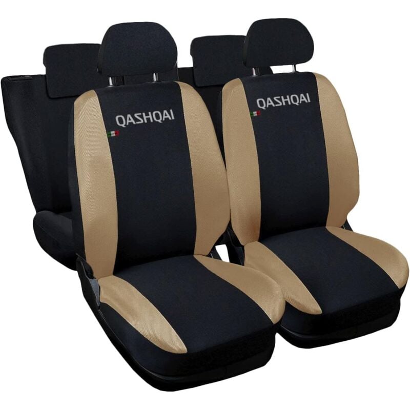 foto del prodotto lupexshop lupex shop coprisedili auto compatibili per qashqai, made in italy, anteriori e posteriori con copri poggiatesta incluso, tessuto