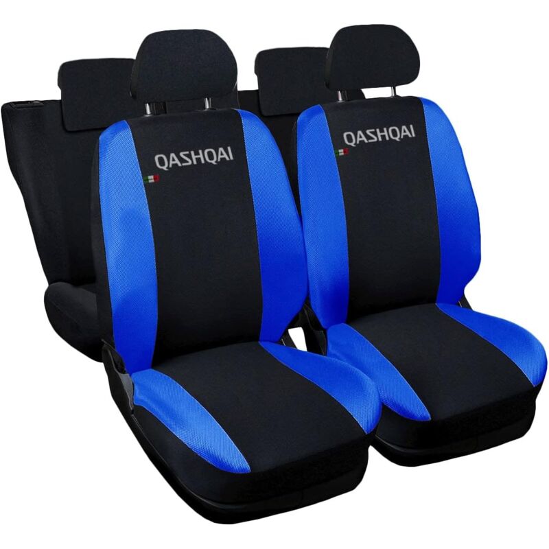 foto del prodotto lupexshop lupex shop coprisedili auto compatibili per qashqai, made in italy, anteriori e posteriori con copri poggiatesta incluso, tessuto