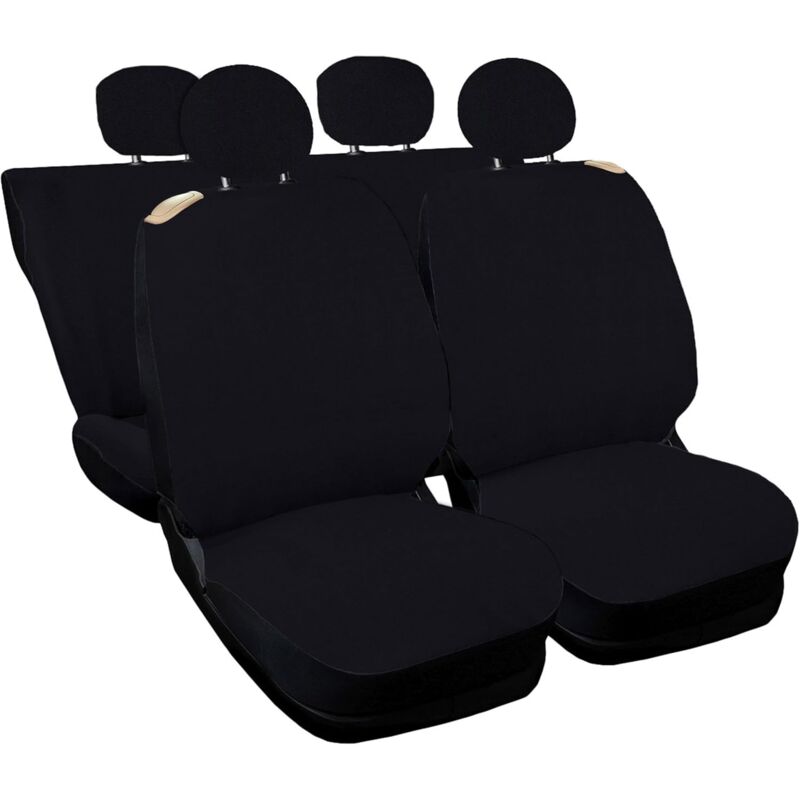 foto del prodotto lupexshop lupex shop coprisedili auto universali, compatibili per 500, anteriori e posteriori 50 50 , no logo, in policotone, nero