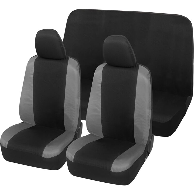 foto del prodotto lupexshop lupex shop coprisedili auto universali, compatibili per 600, anteriori e posteriori, no logo, in policotone, nero grigio scuro