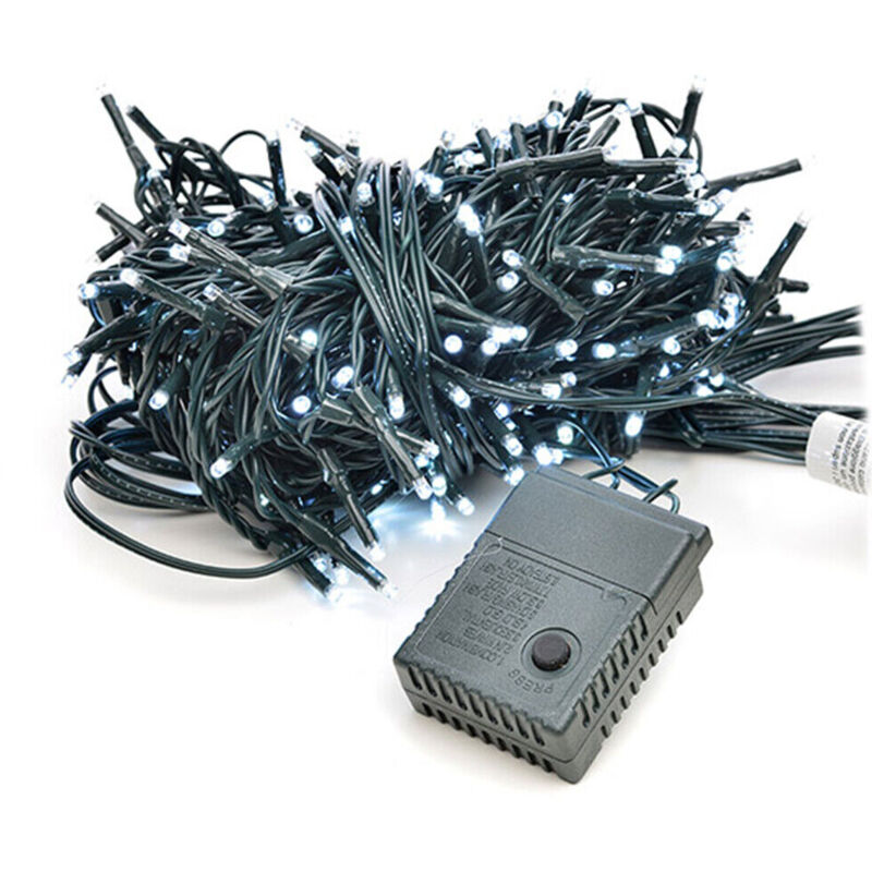 foto del prodotto lupexshop lupex shop luci led da interno, per decorazioni natalizie, effetti speciali, 8 numeri di gioco, colore bianco fredde 300 led