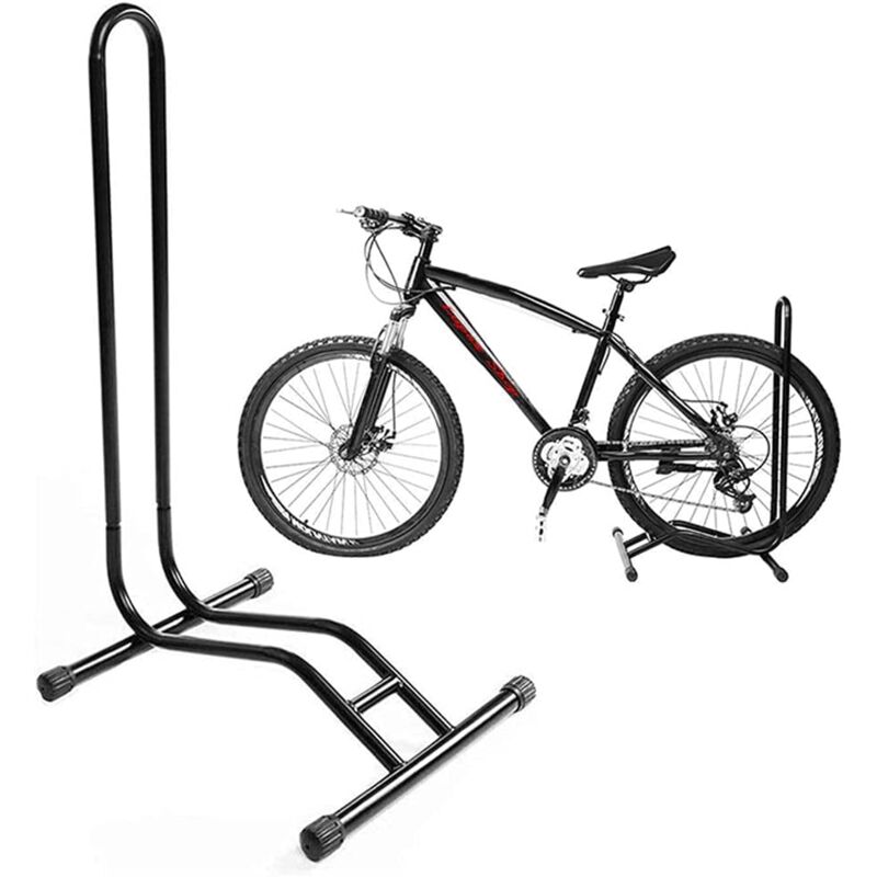 foto del prodotto lupexshop lupex shop rastrelliera supporto portabici per 1 bici, con pneumatici da 35 a 60 mm, in acciaio, da pavimento esterno