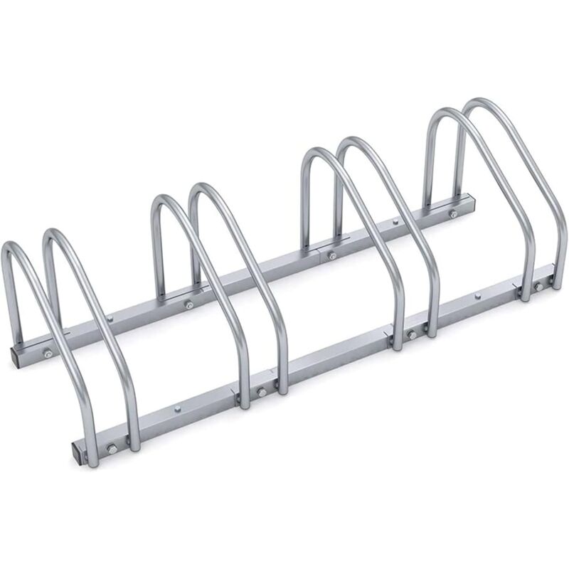 foto del prodotto lupexshop lupex shop rastrelliera supporto portabici per 4 bici, con pneumatici da 35 a 60 mm, in acciaio, per esterni, parete o pavimento
