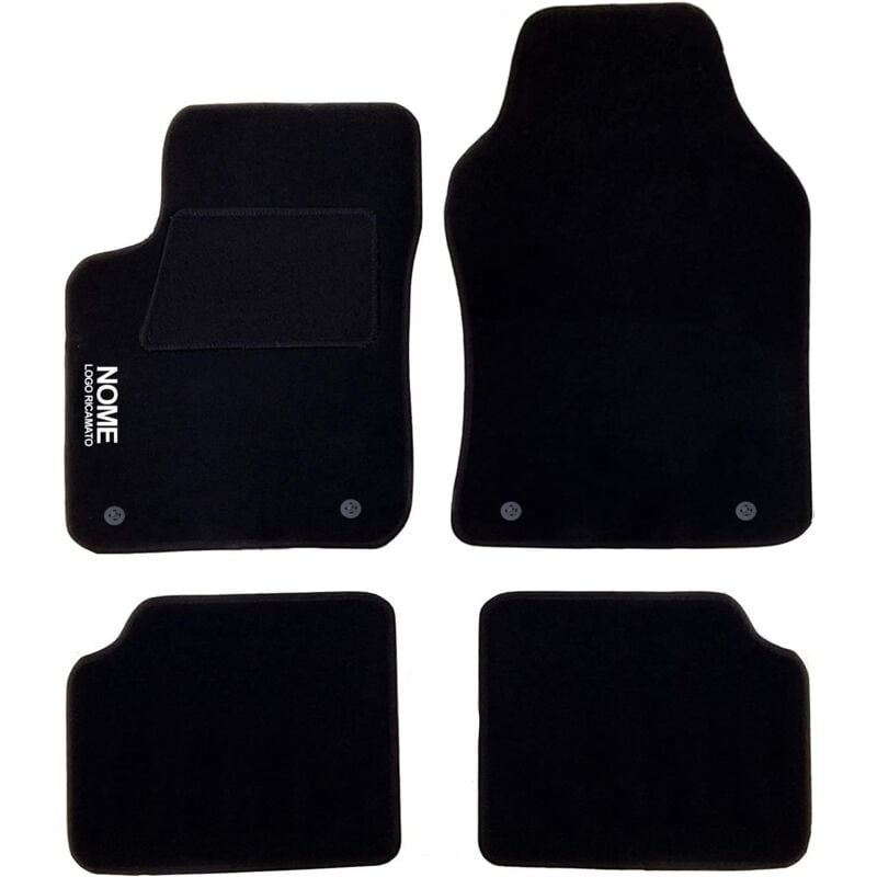 foto del prodotto lupexshop lupex shop tappetini auto compatibili per 500 del 2013 con 4 clip di fissaggio, in moquette nera, anteriori e posteriori
