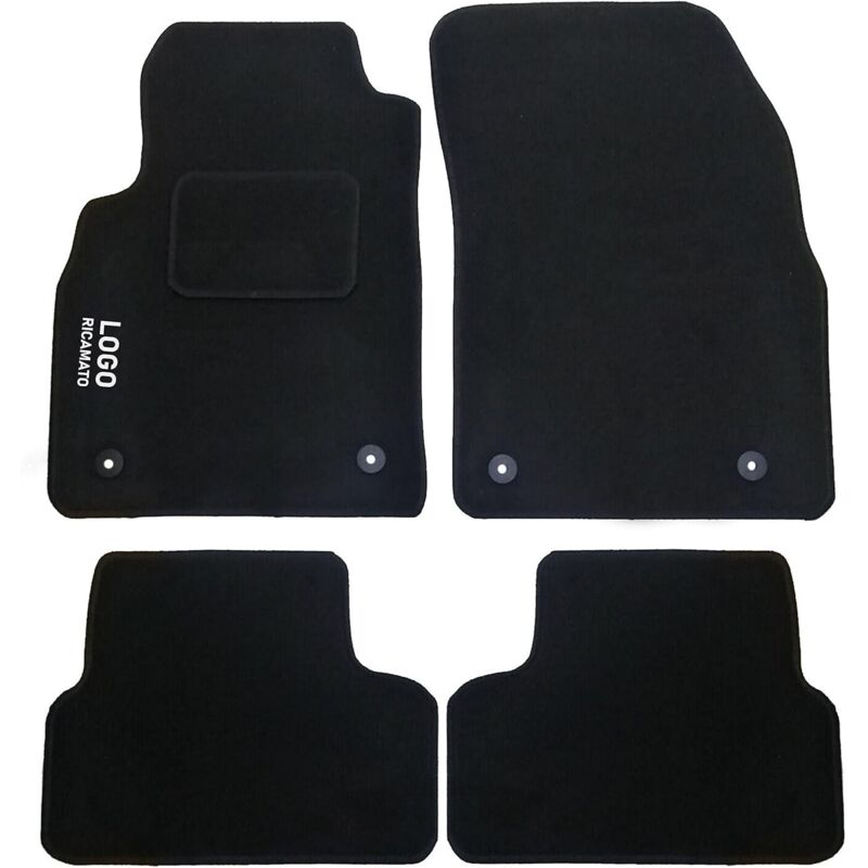foto del prodotto lupexshop lupex shop tappetini auto compatibili per astra j con 4 clip di fissaggio, in moquette nera, anteriori e posteriori