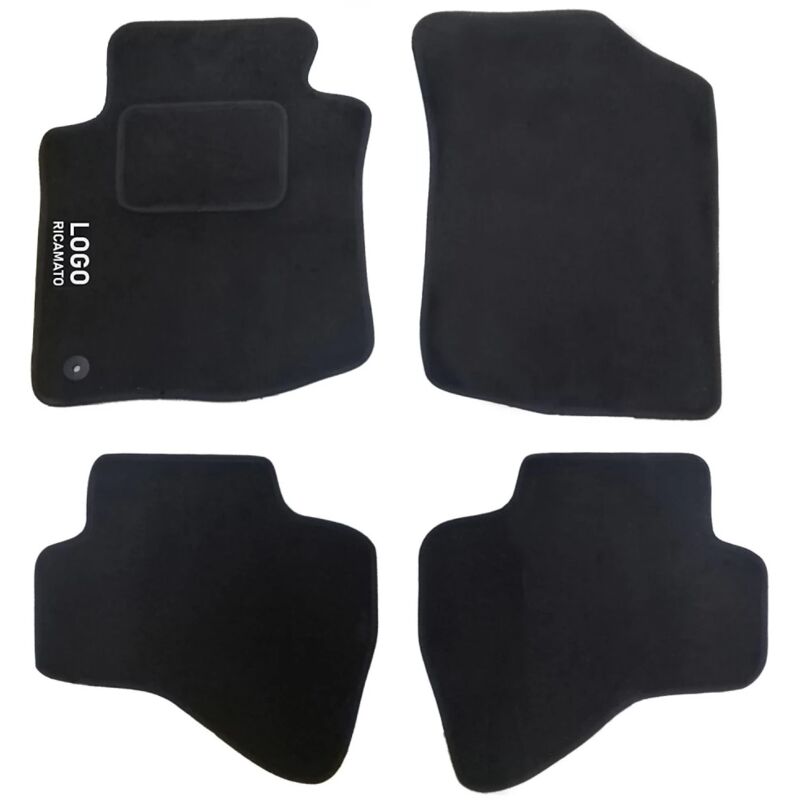 foto del prodotto lupexshop lupex shop tappetini auto compatibili per aygo del 2005 con 1 clip di fissaggio, in moquette nera, anteriori e posteriori