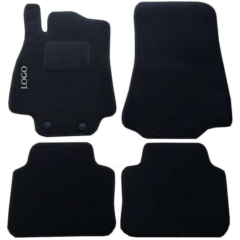 foto del prodotto lupexshop lupex shop tappetini auto compatibili per classe a 2005 con 2 clip di fissaggio, in moquette nera, anteriori e posteriori