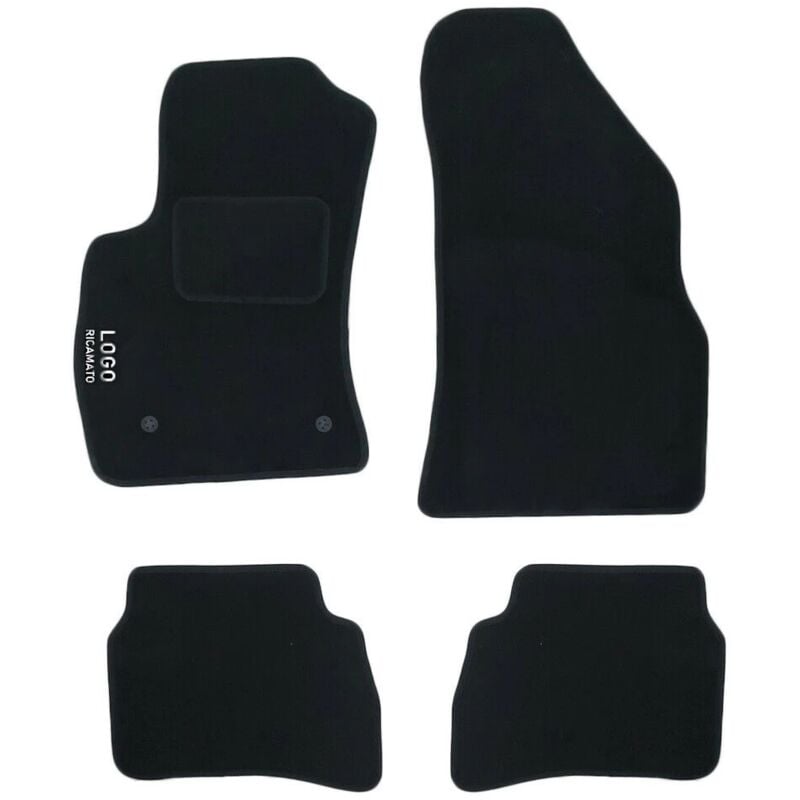 foto del prodotto lupexshop lupex shop tappetini auto compatibili per doblo serie 2 con 2 clip di fissaggio, in moquette nera, anteriori e posteriori