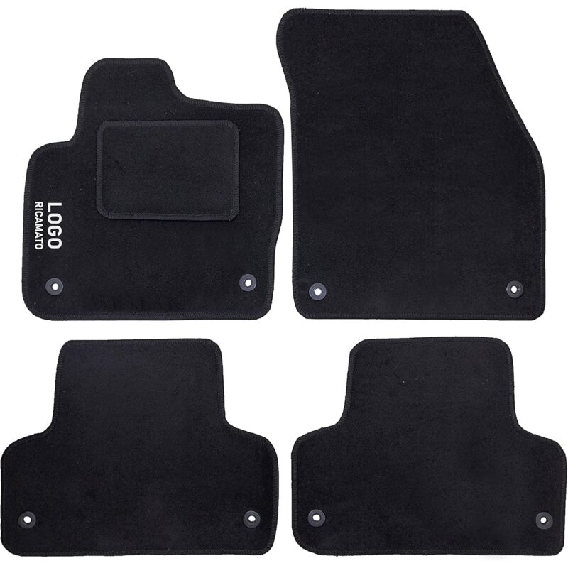 foto del prodotto lupexshop lupex shop tappetini auto compatibili per evoque, con 8 clip di fissaggio, in moquette nera, anteriori e posteriori