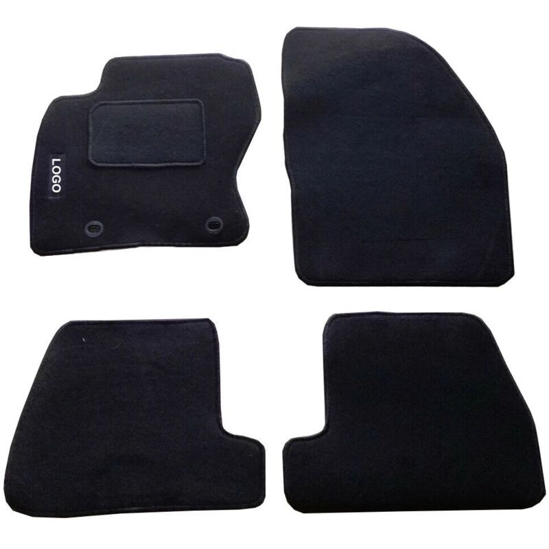 foto del prodotto lupexshop lupex shop tappetini auto compatibili per fiesta dal 2008 fino al 2011 con 2 clip di fissaggio, in moquette nera, anteriori e posteriori