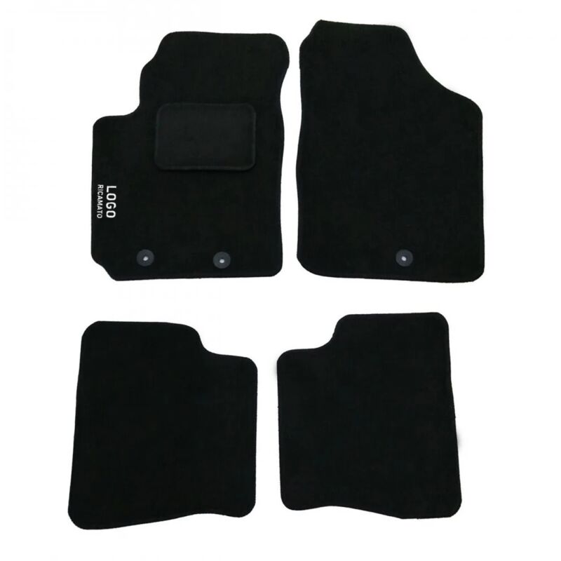 foto del prodotto lupexshop lupex shop tappetini auto compatibili per i10 del 2010 3 clip di fissaggio, in moquette nera, anteriori e posteriori