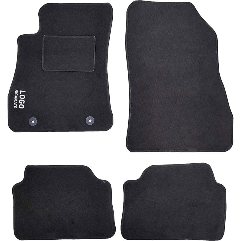 foto del prodotto lupexshop lupex shop tappetini auto compatibili per juke con 2 clip di fissaggio, in moquette nera, anteriori e posteriori