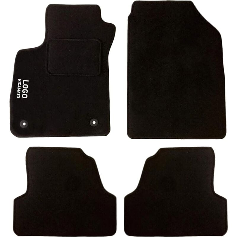 foto del prodotto lupexshop lupex shop tappetini auto compatibili per mokka con 2 clip di fissaggio, in moquette nera, anteriori e posteriori