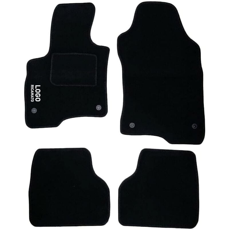 foto del prodotto lupexshop lupex shop tappetini auto compatibili per panda del 2012 con 4 clip di fissaggio, in moquette nera, anteriori e posteriori