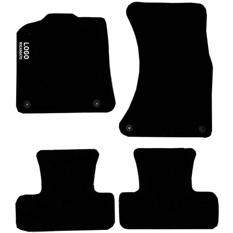 foto del prodotto lupexshop lupex shop tappetini auto compatibili per q5 con 4 clip di fissaggio, in moquette nera, anteriori e posteriori