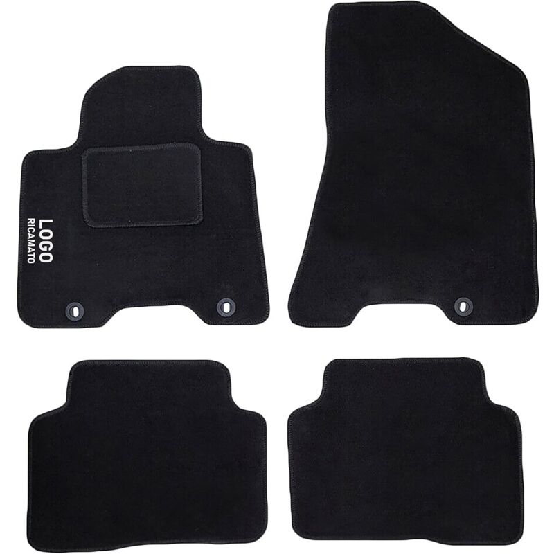 foto del prodotto lupexshop lupex shop tappetini auto compatibili per tucson, con 3 clip di fissaggio, in moquette nera, anteriori e posteriori