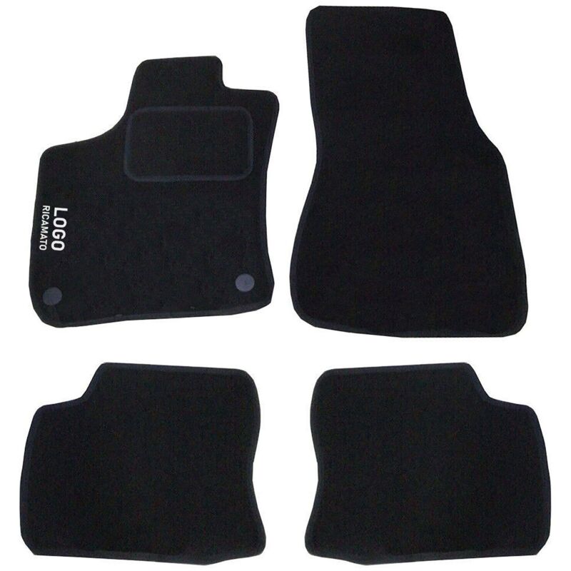 foto del prodotto lupexshop lupex shop tappetini auto compatibili per twingo del 2015 con 2 clip di fissaggio, in moquette nera, anteriori e posteriori
