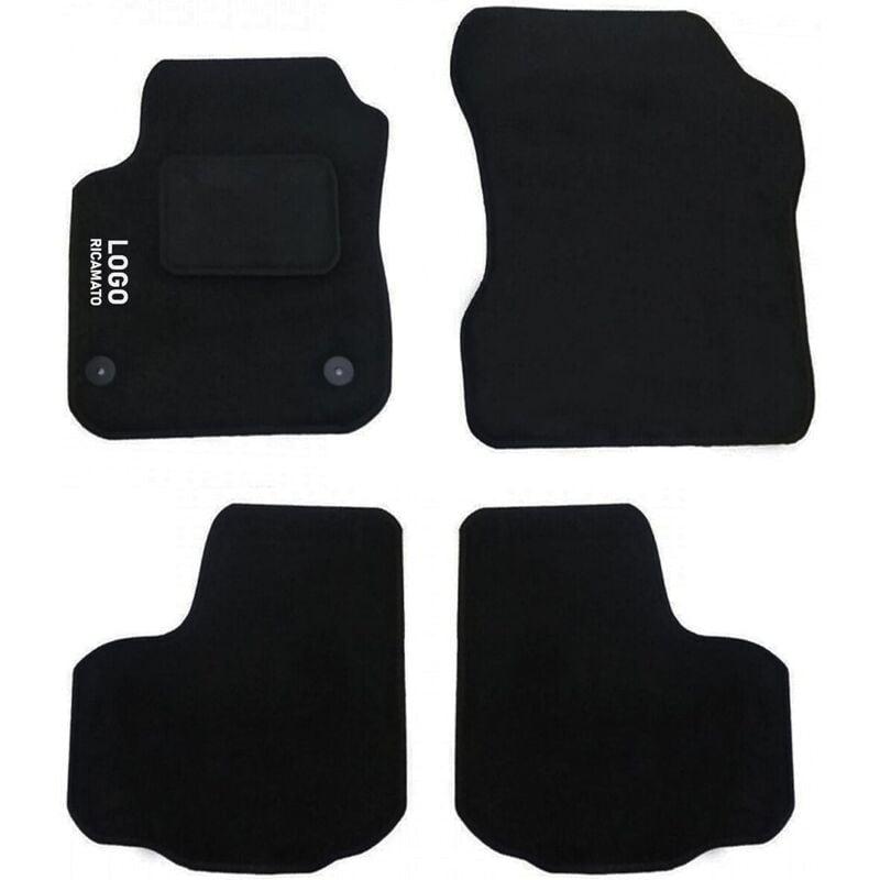 foto del prodotto lupexshop lupex shop tappetini auto compatibili per up con 2 clip di fissaggio, in moquette nera, anteriori e posteriori