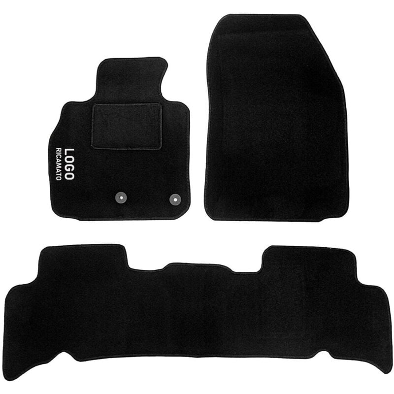 foto del prodotto lupexshop lupex shop tappetini auto compatibili per xmod monovolume con 2 clip di fissaggio, in moquette nera, anteriori e posteriori