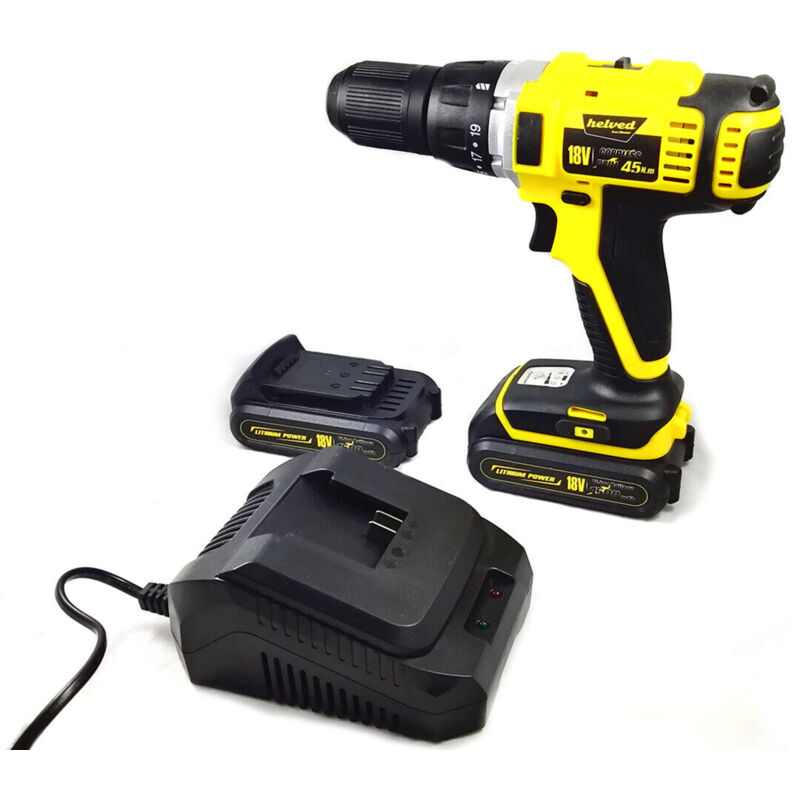 immagine 0 del prodotto lupexshop lupex shop trapano avvitatore professionale cordless 18v helved valigetta e punte con impugnatura morbida hdlcd18v