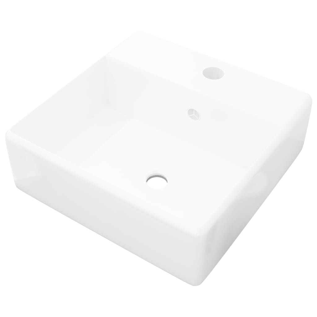 foto del prodotto lussuoso lavabo bagno quadrato con troppopieno 41 x 41 cm in ceramica bianca 02 0002485