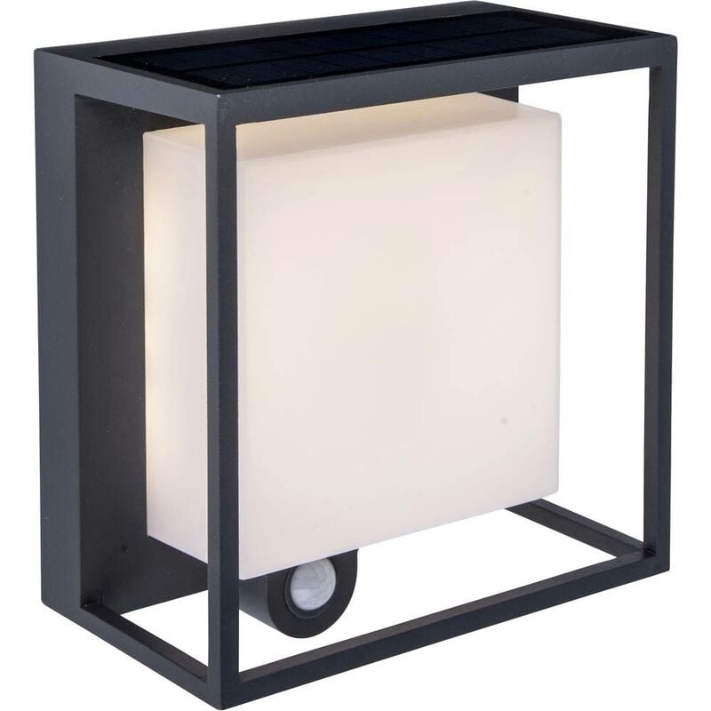 foto del prodotto lutec curtis 6934601118 lampada solare da parete per esterno con rilevatore di movimento led monocolore led a montagg