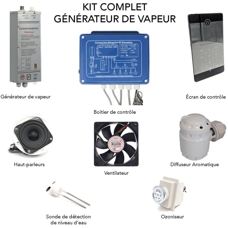 foto del prodotto lutece kit di bagni generatore di vapore di piccolo volume 2,8kw display lcd con accessori