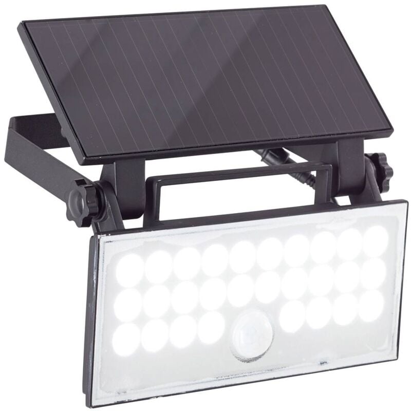 foto del prodotto luton g40421 06 lampada solare da parete per esterno con rilevatore di movimento led monocolore 6 w nero brilliant