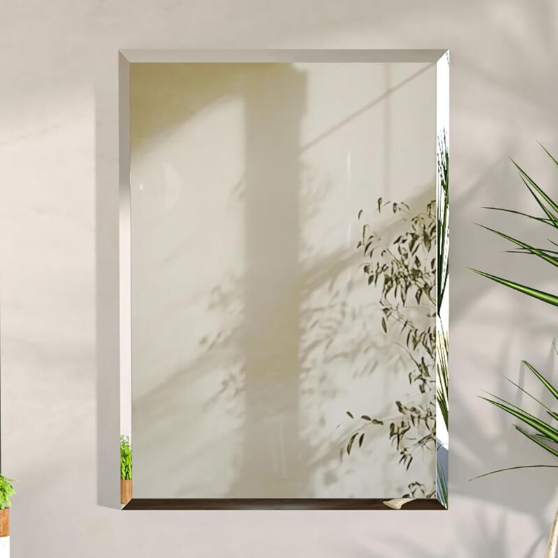 foto del prodotto luvodi 40x50cm specchio da bagno decorativo ingresso da parete rettangolare hd vetro semplice stile moderno