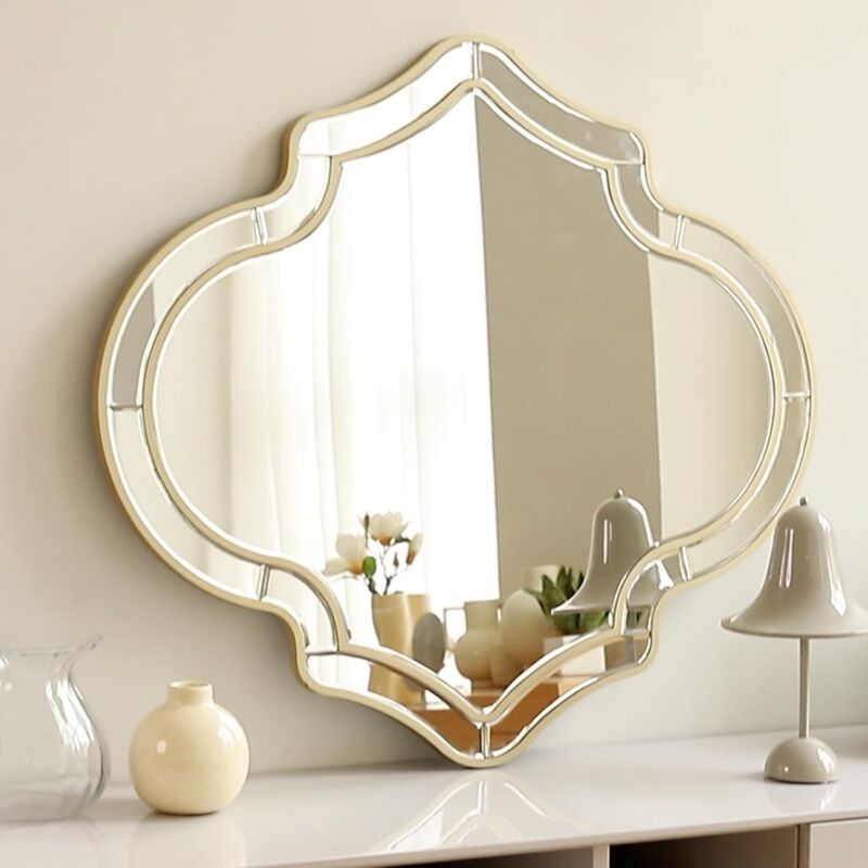 foto del prodotto luvodi 88x80cm specchio decorativo barocco da ingresso con cornice oro ondulato grande elegante specchio d arte stile marocchino per soggiorno sala
