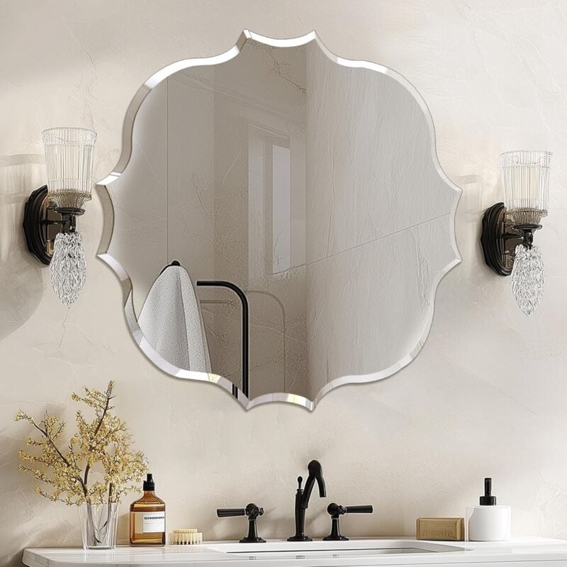 foto del prodotto luvodi specchio da bagno decorativo ingresso irregolare da parete 60x60cm
