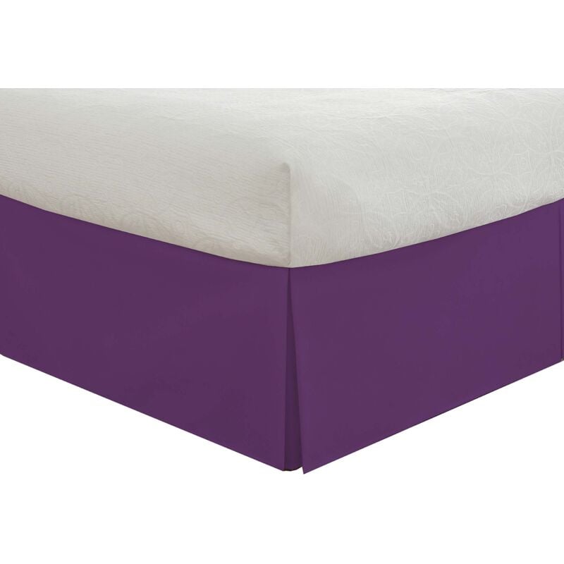 foto del prodotto lux copriletto sartoriale classico, 35,6 cm di lunghezza stile plissettato, microfibra di poliestere, viola, twin xl