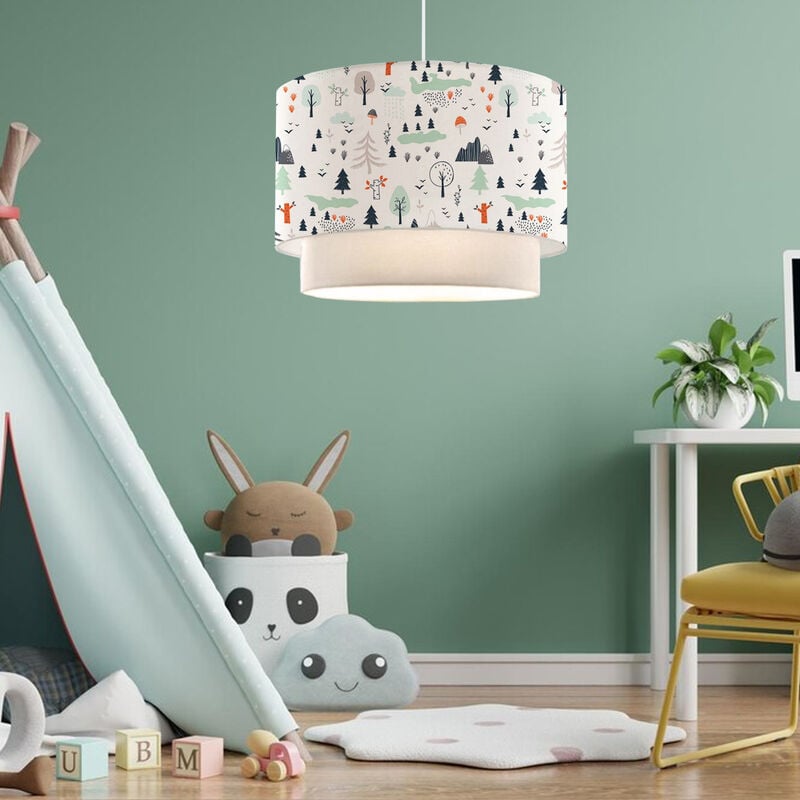 foto del prodotto lux.pro lampada a sospensione lurgan per cameretta decorato con alberi bianco