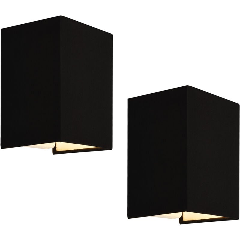 foto del prodotto lux.pro set di 2 applique schwerin da interni con paralume quadrato in tessuto nero