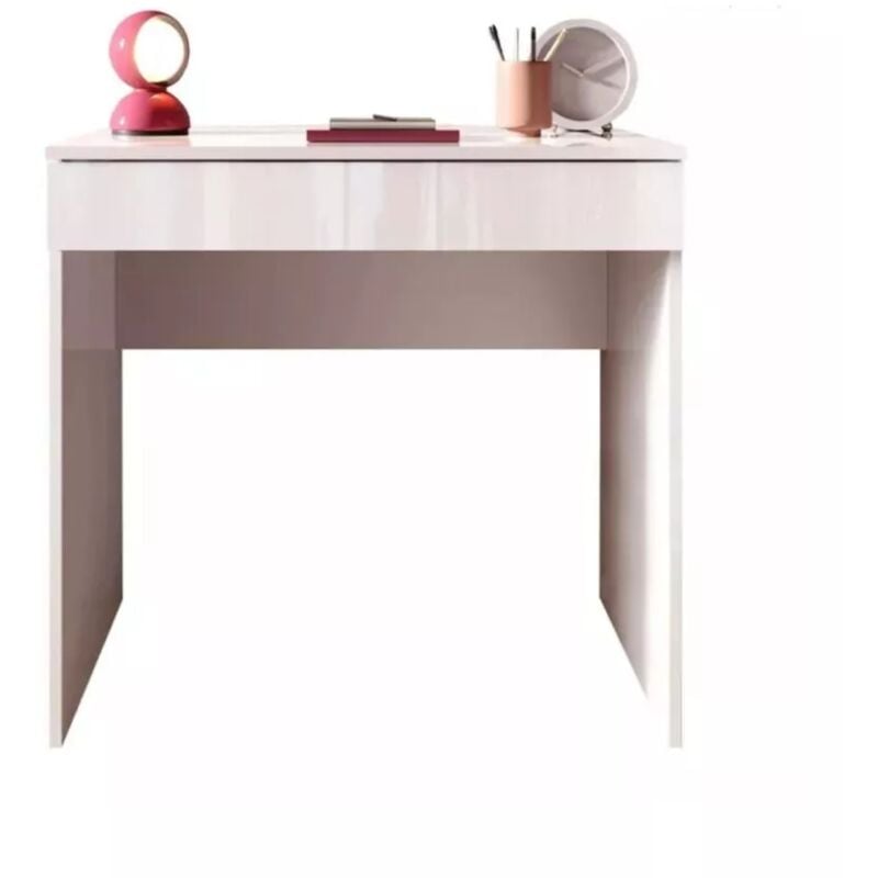foto del prodotto lux scrivania con cassettone smile bianco lucido, 78x50x76 cm