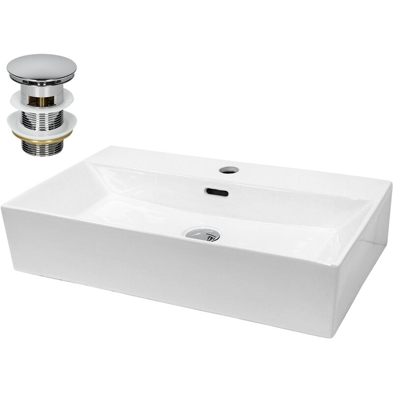 foto del prodotto luxebath ecd germany lavabo da appoggio in ceramica bianco rettangolare 515x360x130 mm design moderno lavabo moderno da appoggio ceramica lavandino