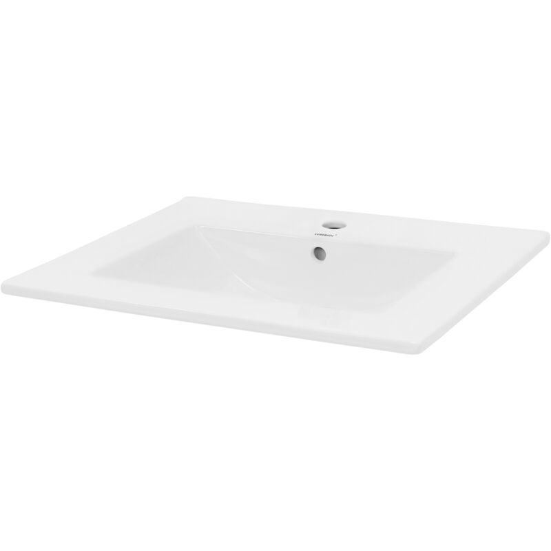 foto del prodotto luxebath ecd germany lavabo di appoggio design moderno 610 x 465 x 175 mm in ceramica rettangolare finitura bianco lucido lavandino ad