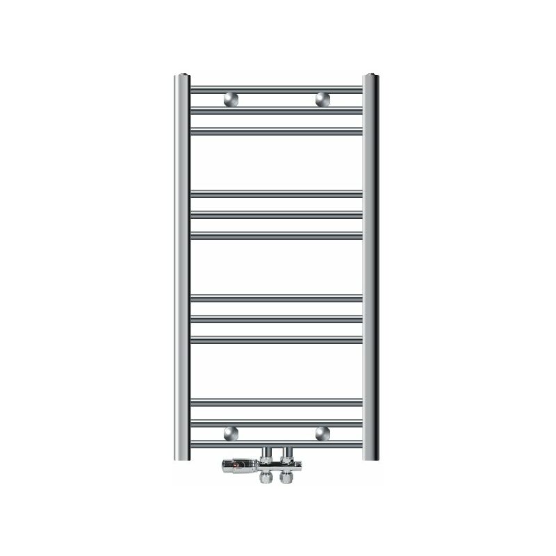 foto del prodotto luxebath ecd germany radiatore da bagno radiatore scaldasalviette radiatore 500 x 800 mm cromato dritto con attacco centrale radiatore